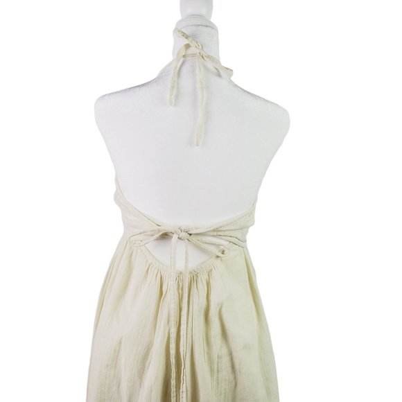 House of Harlow 1960 X Revolve Women's Cream Tencel Hi-Low Halter Dress - Picture 6 of 8